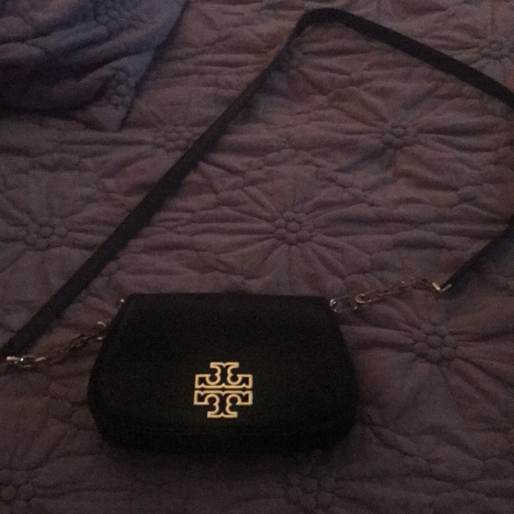 Black leather Tory Burch cross body bag